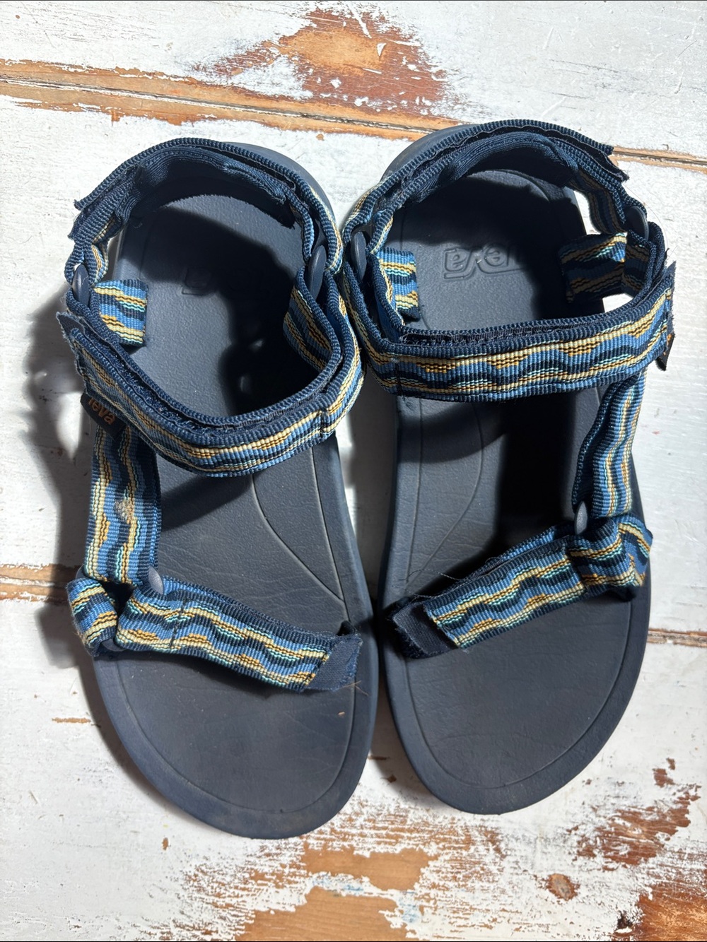 Teva Navy Blue Kids' Sandals with Striped Webbing